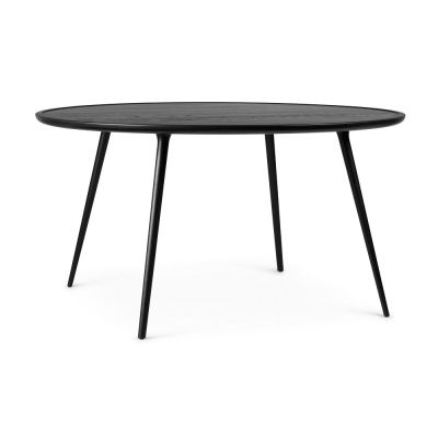 Schwarzer, runder Esstisch aus Eiche, Accent Dining Table, mit filigranen Beinen.